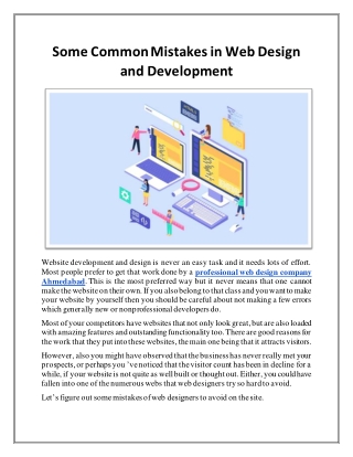 Some Common Mistakes in Web Design and Development