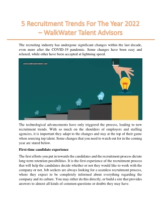 5 Recruitment Trends For The Year 2022  – WalkWater Talent Advisors