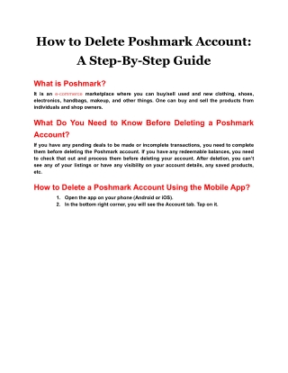 How to Delete Poshmark Account: A Step-By-Step Guide