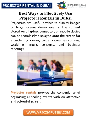 Best Ways to Effectively Use Projectors Rentals in Dubai