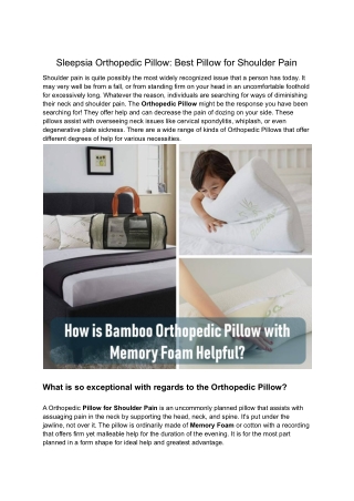 Sleepsia Orthopedic Pillow_ Best Pillow for Shoulder Pain
