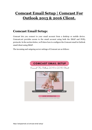 Comcast Email Setup | Comcast For Outlook 2013 & 2016 Client.