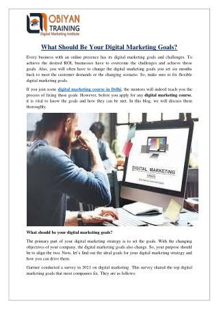 What Should Be Your Digital Marketing Goals