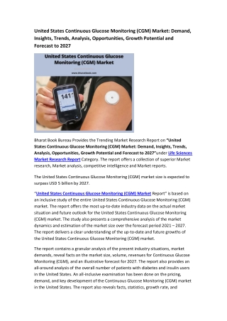 United States Continuous Glucose Monitoring (CGM) Market