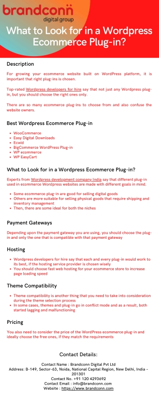 WHAT TO LOOK FOR IN A WORDPRESS ECOMMERCE PLUG-IN