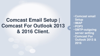 Comcast Email Setup | Comcast For Outlook 2013 & 2016 Client.
