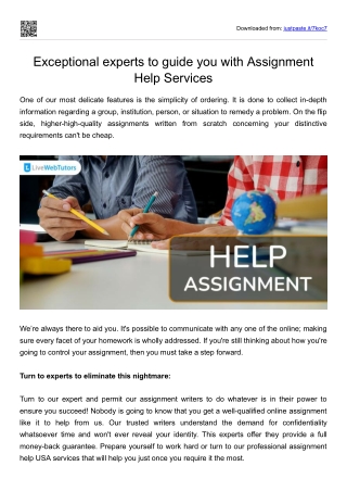 Exceptional experts to guide you with Assignment