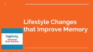 Lifestyle Changes that Improve Memory
