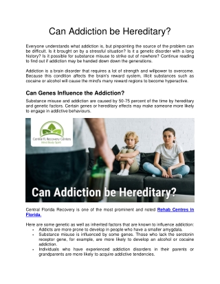 Can Addiction be Hereditary (Blog-2)