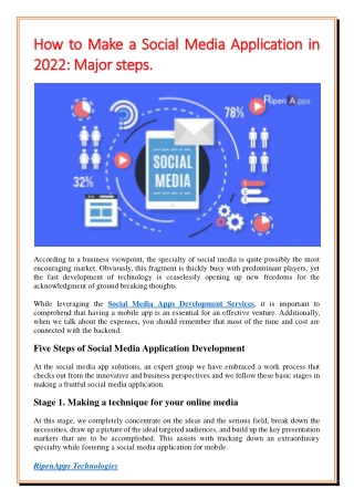 How to Make a Social Media Application in 2022 Major steps.