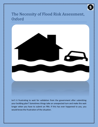 The Necessity of Flood Risk Assessment, Oxford