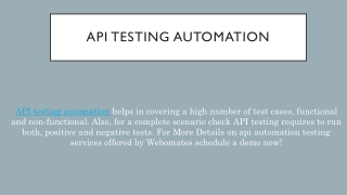 Api testing automation