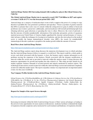 The Global Antiviral Drugs Market