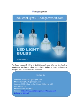 Industrial lights | Ledlightexpert.com