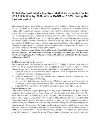 Global Contrast Media Injectors Market