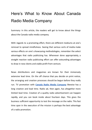 Here’s What to Know About Canada Radio Media Company.docx