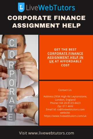 Corporate Finance Assignment Help : LiveWebTutors