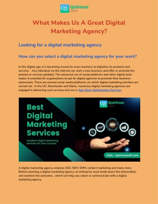 What Makes Us A Great Digital Marketing Agency