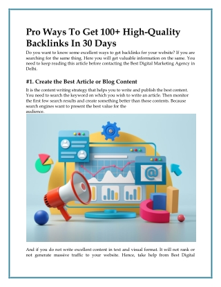 Pro Ways To Get 100  High-Quality Backlinks In 30 Days