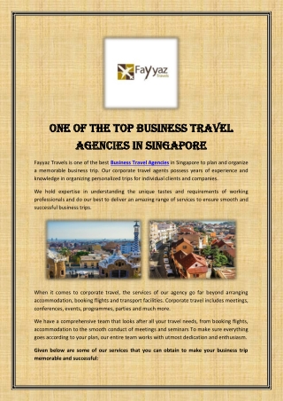 One of the Top Business Travel Agencies in Singapore