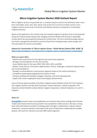 Micro Irrigation System Market Forecasts to 2028