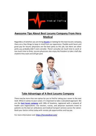Awesome Tips About Best Locums Company From Hero Medical