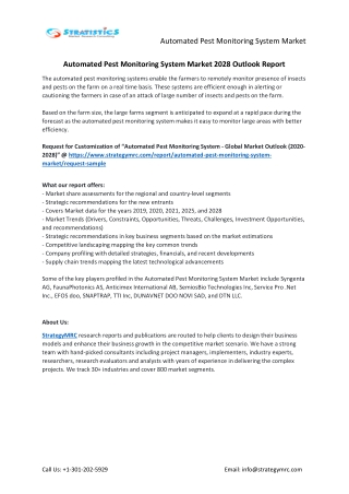 Automated Pest Monitoring System Market Forecasts to 2028