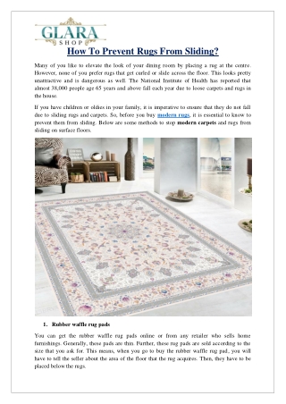 How To Prevent Rugs From Sliding