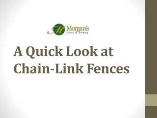 A Quick Look at Chain-Link Fences