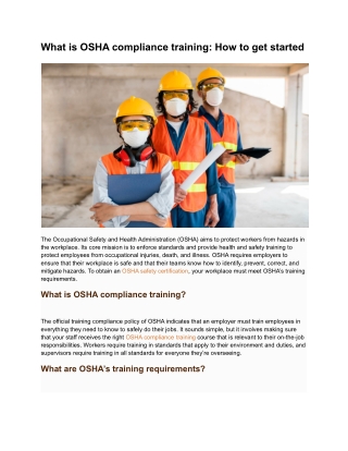 What is OSHA compliance training? How to get started