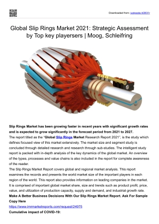 Global Slip Rings Market Strategic Assessment 2021-2027