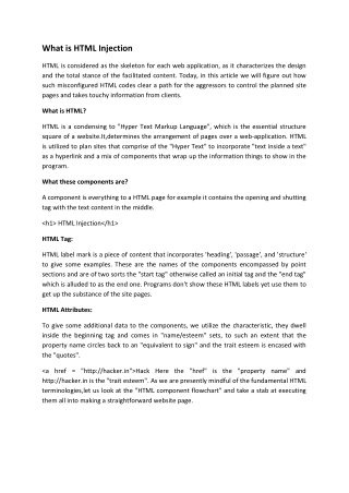 What is HTML Injection