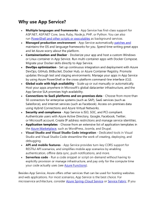 Why use  Azure App Service