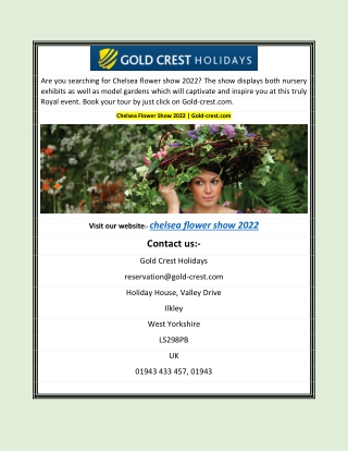 Chelsea Flower Show 2022 | Gold-crest.com