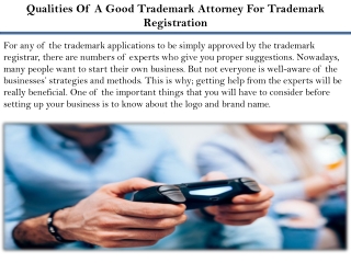Qualities Of A Good Trademark Attorney For Trademark Registration