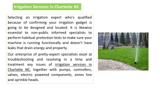 Get Rid Of Your Irrigation Issues By Calling Our Experts