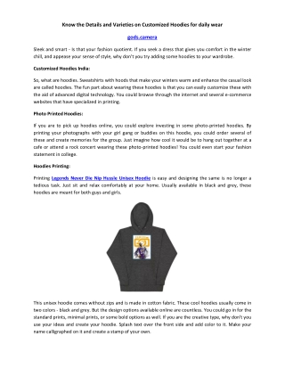 Know the Details and Varieties on Customized Hoodies for daily wear