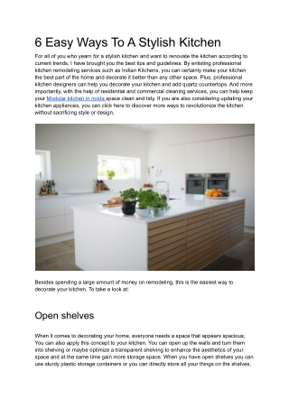 6 Easy Ways To A Stylish Kitchen