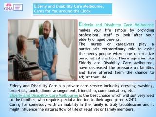 Elderly and Disability Care Melbourne