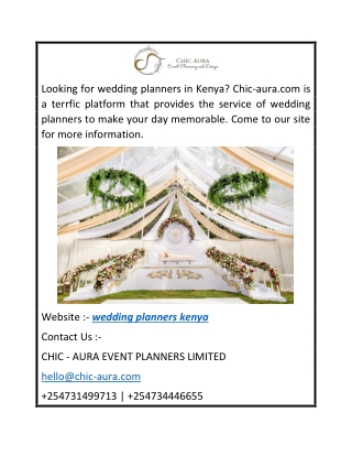 Wedding Planners Kenya  Chic-aura.com