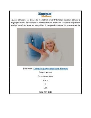 Compare los planes de Medicare Broward  Enteratemedicare.com