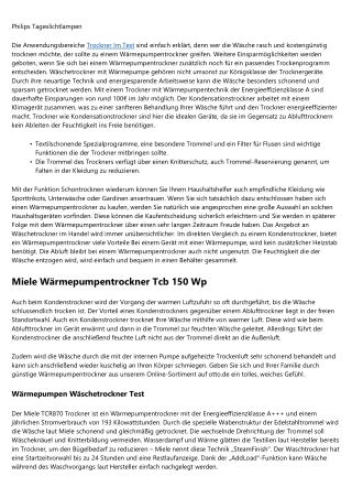 Details, Expterise zu Test Wäschetrockner Miele -