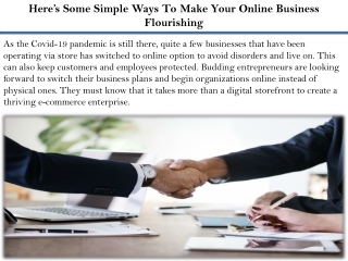 Here’s Some Simple Ways To Make Your Online Business Flourishing