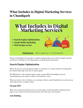 What Includes in Digital Marketing Services in Chandigarh
