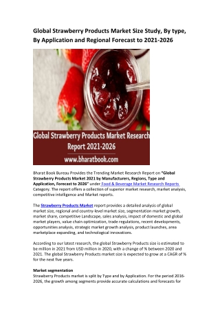 Global Strawberry Products Market Research Report 2021-2026