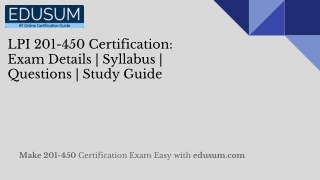 LPI 201-450 Certification: Exam Details | Syllabus | Questions | Study Guide