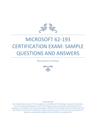 Microsoft 62-193 Certification Exam: Sample Questions and Answers