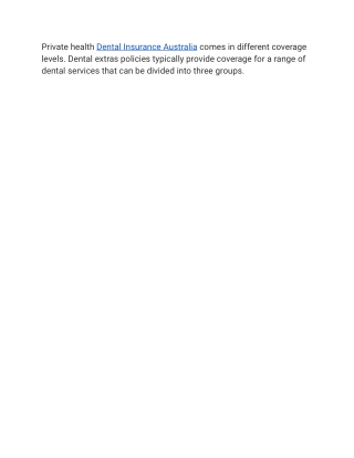 Dental Insurance Australia