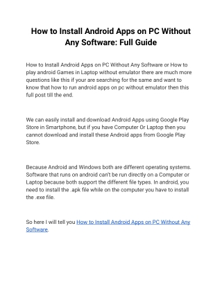 How to Install Android Apps on PC Without Any Software_ Full Guide