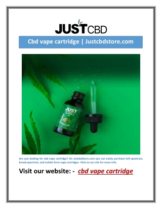 Cbd vape cartridge | Justcbdstore.com